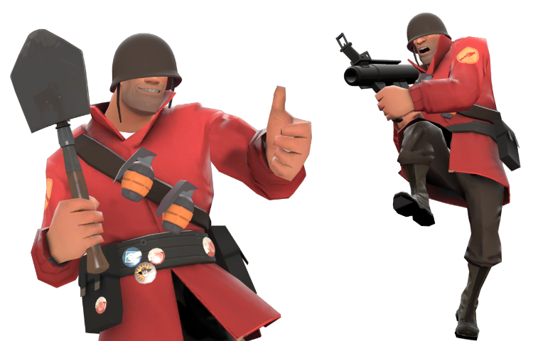 Images of the Soldier from Team Fortress 2's official wiki